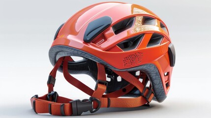 Naklejka premium 3D realistic image of a climbing helmet, clean lighting, isolated on background
