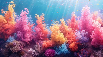 Colorful Corals in the Ocean