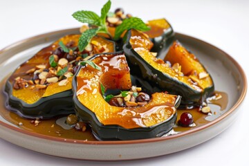 Caramelized Roasted Acorn Squash with Sweet and Tangy Glaze