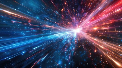 Naklejka premium Colorful Explosion of Light and Stars