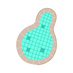 resort top view pool cartoon. float hotel, mattress surface, texture aerial resort top view pool sign. isolated symbol vector illustration