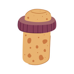 alcohol wine cork bottle cartoon. glass wood, kitchen vine, food gourmet alcohol wine cork bottle sign. isolated symbol vector illustration