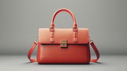 3D realistic image of a handbag, clean lighting, isolated on background