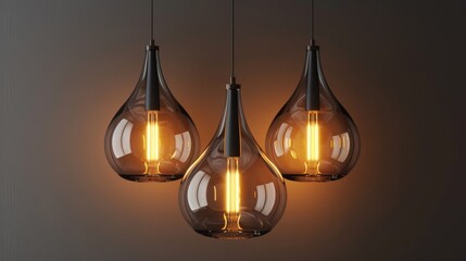 3D realistic image of a hanging lamp, clean lighting, isolated on background