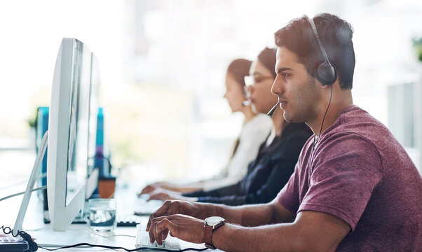 Contact us, customer service and business people in call center office consulting for faq, crm or b2b networking. Telemarketing, outsourcing and insurance team with virtual help, guide or support