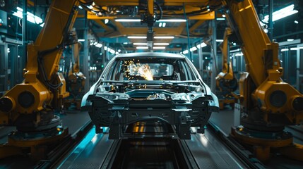 As it seamlessly joins components on the automobile production line, the welding arm ensures structural integrity.