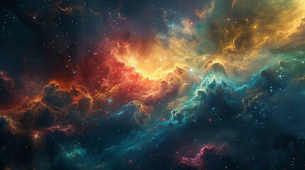 Cosmic Chromatics Colorful Galactic Wallpaper
