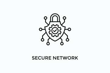 Secure Network Vector Icon Or Logo Illustration