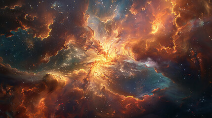 Fototapeta premium Cosmic Chromatics Colorful Galactic Wallpaper