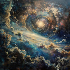 Obraz premium Echoes of the Cosmos Galactic Reverberations