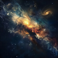 Fototapeta premium Echoes of the Cosmos Galactic Reverberations