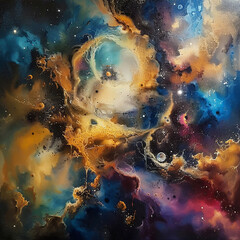 Fototapeta premium Echoes of the Cosmos Galactic Reverberations