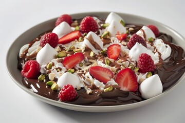 Indulgent Chocolate and Cream Delight with Pistachios