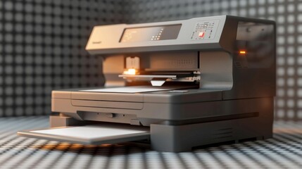 3D realistic image of a printer, clean lighting, isolated on background