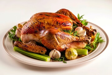 Herb-Seasoned Thanksgiving Turkey with Fresh Herbs and Aromatic Spices