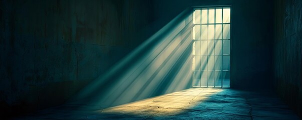Image of a jail cell door opening, with the light flooding in as a metaphor for newfound freedom