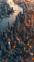 Envision the cityscape unfolding in a hyper-realistic 3D digital realm