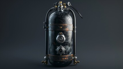 3D realistic image of a scuba tank, clean lighting, isolated on background
