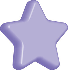 A 3D purple star icon on white background