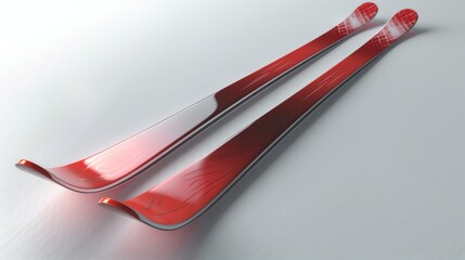 3D realistic image of a ski, clean lighting, isolated on background
