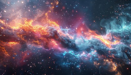 Fototapeta premium Illustrate the vastness and complexity of a galaxy cluster in a dynamic composition