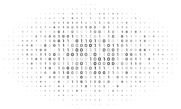 Vector streaming binary code background. Data and technology, decryption and encryption, computer background numbers 1,0. Coding or Hacker concept. Vector illustration.