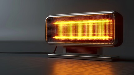 3D realistic image of a space heater, clean lighting, isolated on background