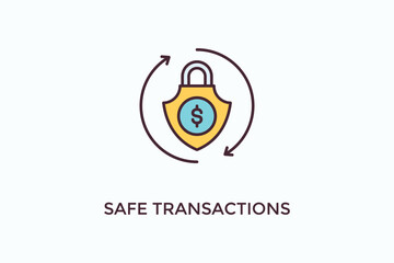 Safe Transactions Vector Icon Or Logo Illustration