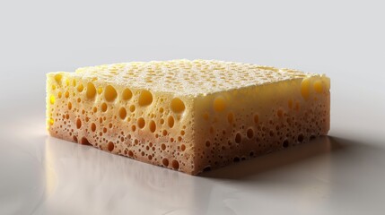 3D realistic image of a sponge, clean lighting, isolated on background
