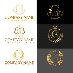 Global business logo template design vector