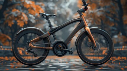 Fototapeta premium 3D realistic image of a stationary bike, clean lighting, isolated on background