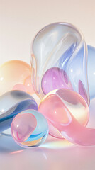 Pastel Dreamscape in Abstract Glass