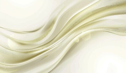 Flowing Golden Curves on White Background