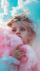 Whimsical Childhood Dreams Amidst Cotton Candy Clouds