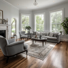 Realistic photo of interior living room