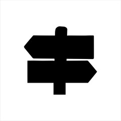 Vintage sign board silhouette isolated on white background. Sign board icon vector illustration design.