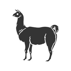 Llama Icon Silhouette Illustration. Pet Animal Vector Graphic Pictogram Symbol Clip Art. Doodle Sketch Black Sign.