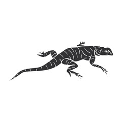 Lizard Icon Silhouette Illustration. Reptile Vector Graphic Pictogram Symbol Clip Art. Doodle Sketch Black Sign.
