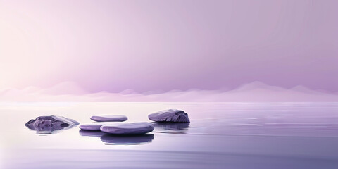 Mindful Meditation Zone: Clean Background with Calming Purple and Gray Hues, Ideal for Mindfulness Practices