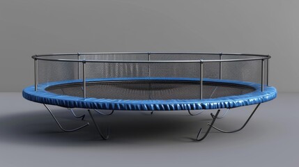 3D realistic image of a trampoline, clean lighting, isolated on background