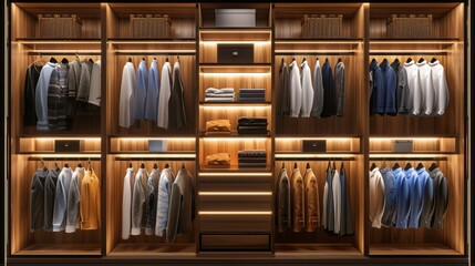 3D realistic image of a wardrobe, clean lighting, isolated on background