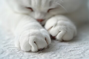 Tiny paws that radiate warmth and love. A gentle touch of pure bliss. Little fluffy cat paws. Cute...