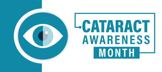 Cataract awareness month concept design  to Prevent Blindness, Eye health 