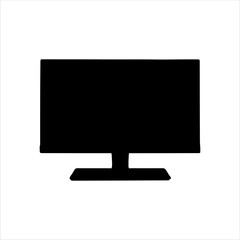 Lcd tv silhouette isolated on white background. Lcd tv icon vector illustration design.