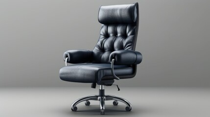 3D realistic image of an office chair, clean lighting, isolated on background