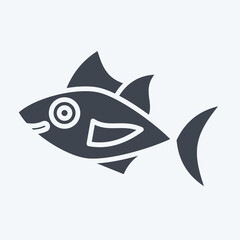 Icon Tuna. related to Seafood symbol. glyph style. simple design illustration