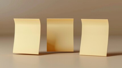 3D realistic image of sticky notes, clean lighting, isolated on background