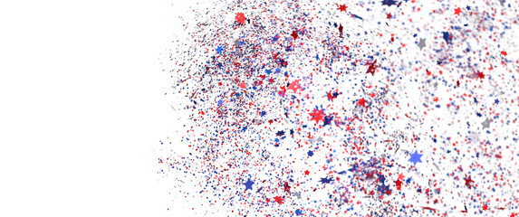 confetti - ndependence day USA banner mockup with confetti confetti in American national colors.