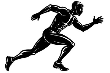 The silhouette of a man running  