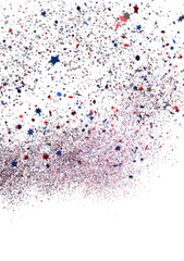  Red Blue White Stars Confetti Overlay